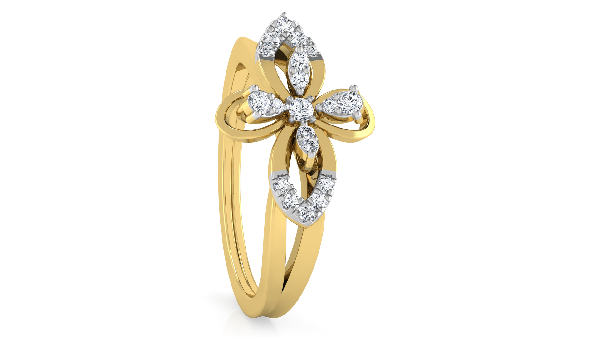 Designer Stylish 18 K Gold Diamond Ring for Women and Girls