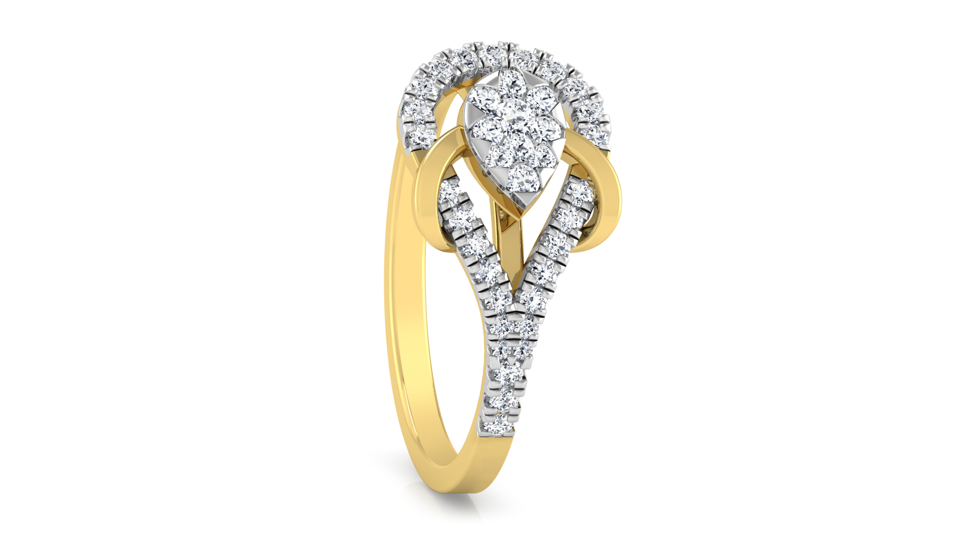 Designer Stylish 18 K Gold Diamond Ring for Women and Girls