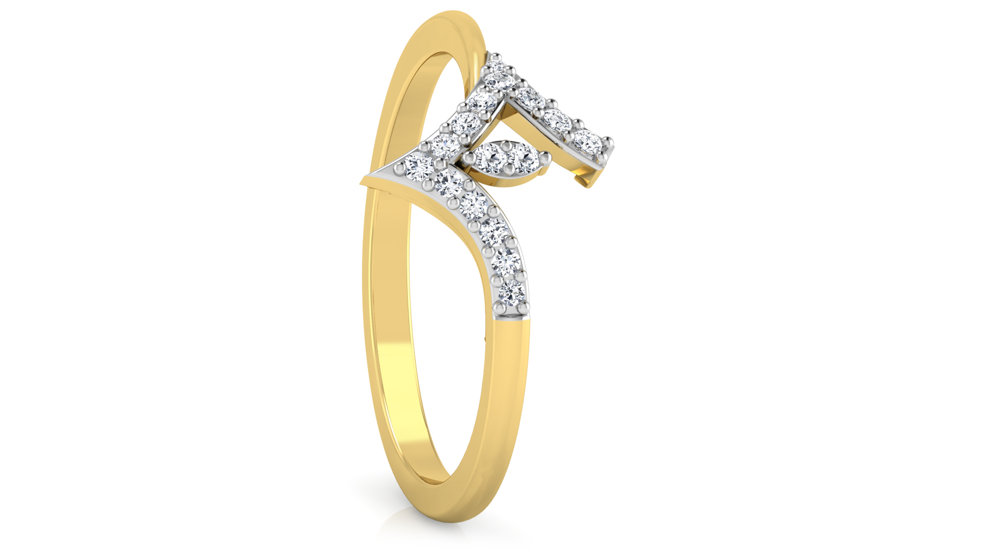 Designer Stylish 18 K Gold Diamond Ring for Women and Girls