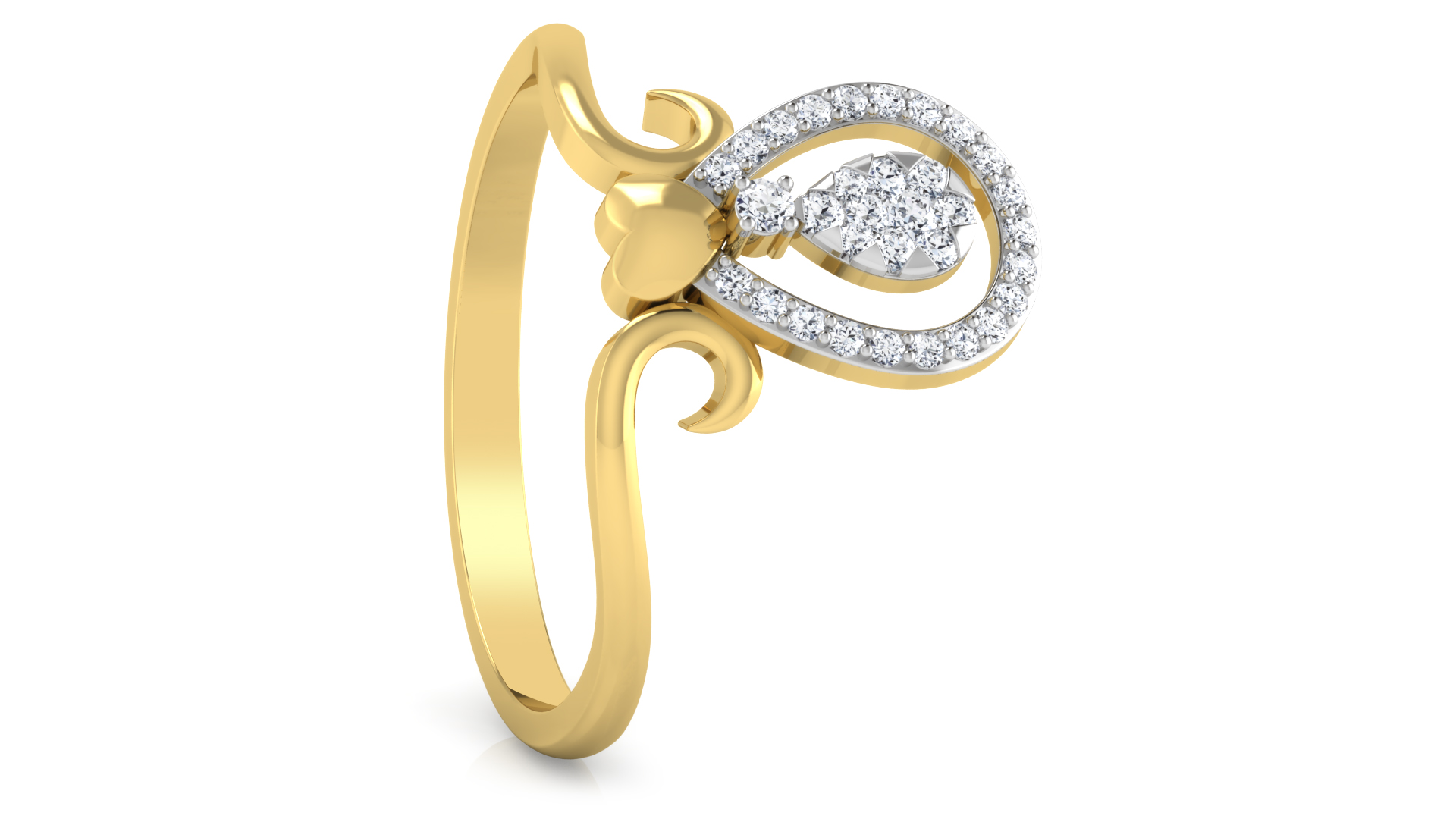 Designer Stylish 18 K Gold Diamond Ring for Women and Girls