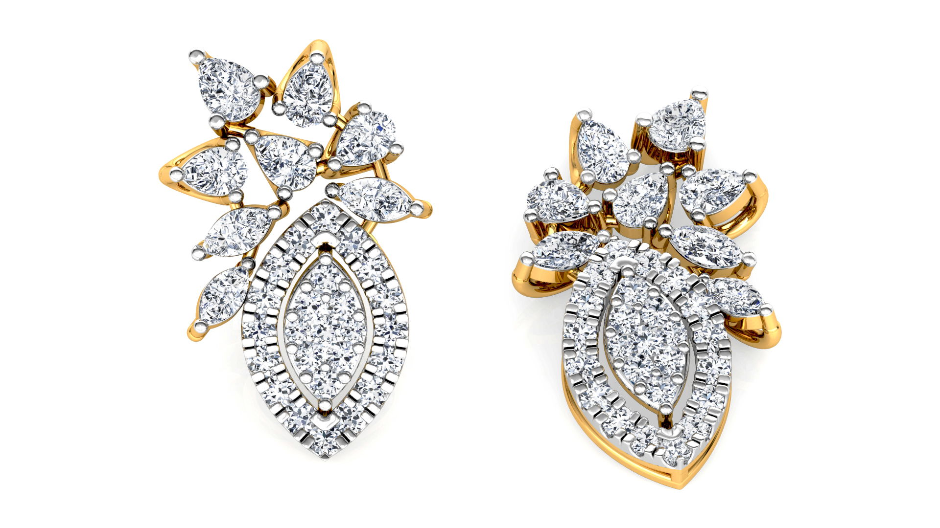 Designer Trendy Gold Diamond Earring