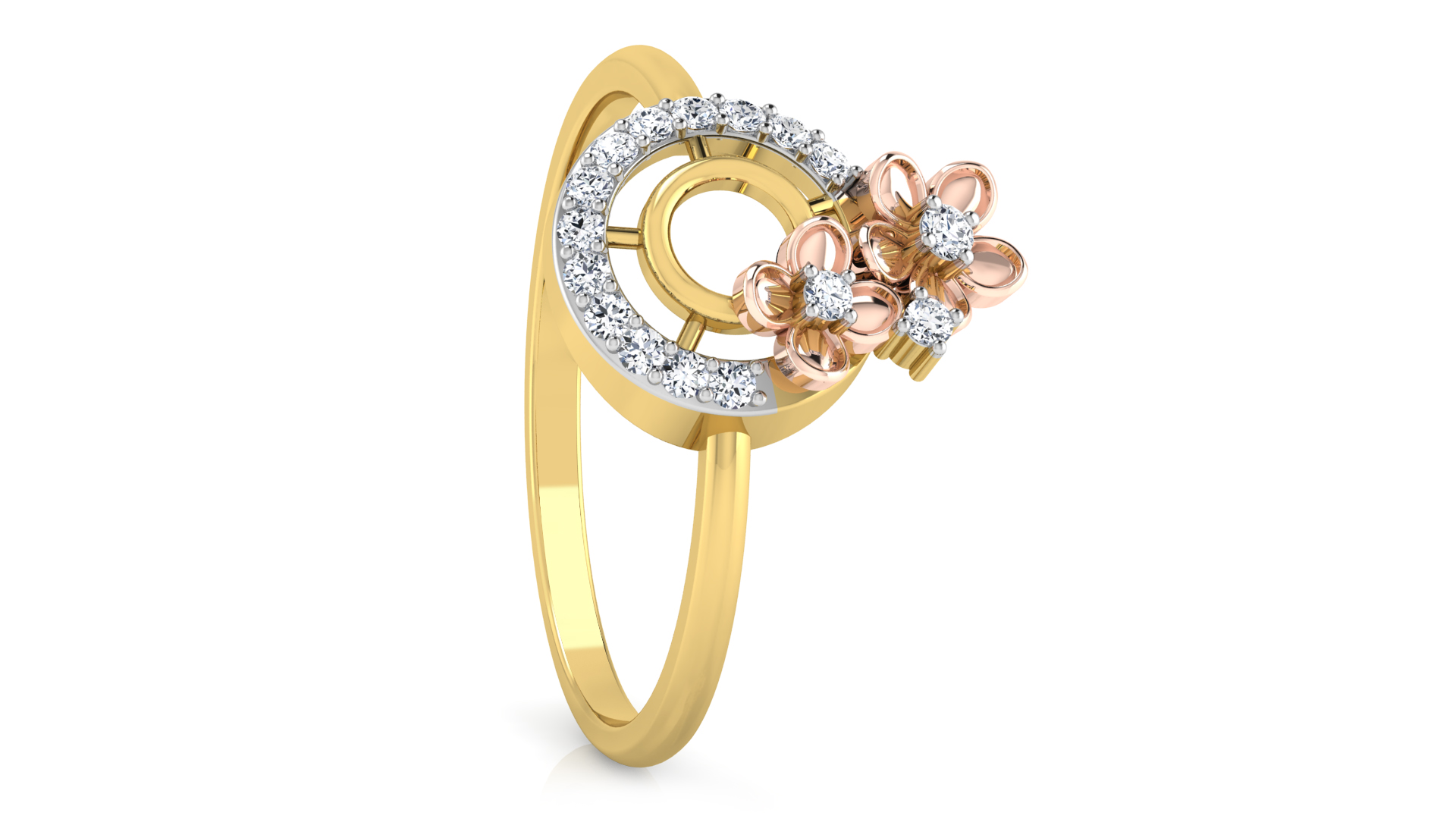 Designer Stylish 18 K Gold Diamond Ring for Women and Girls