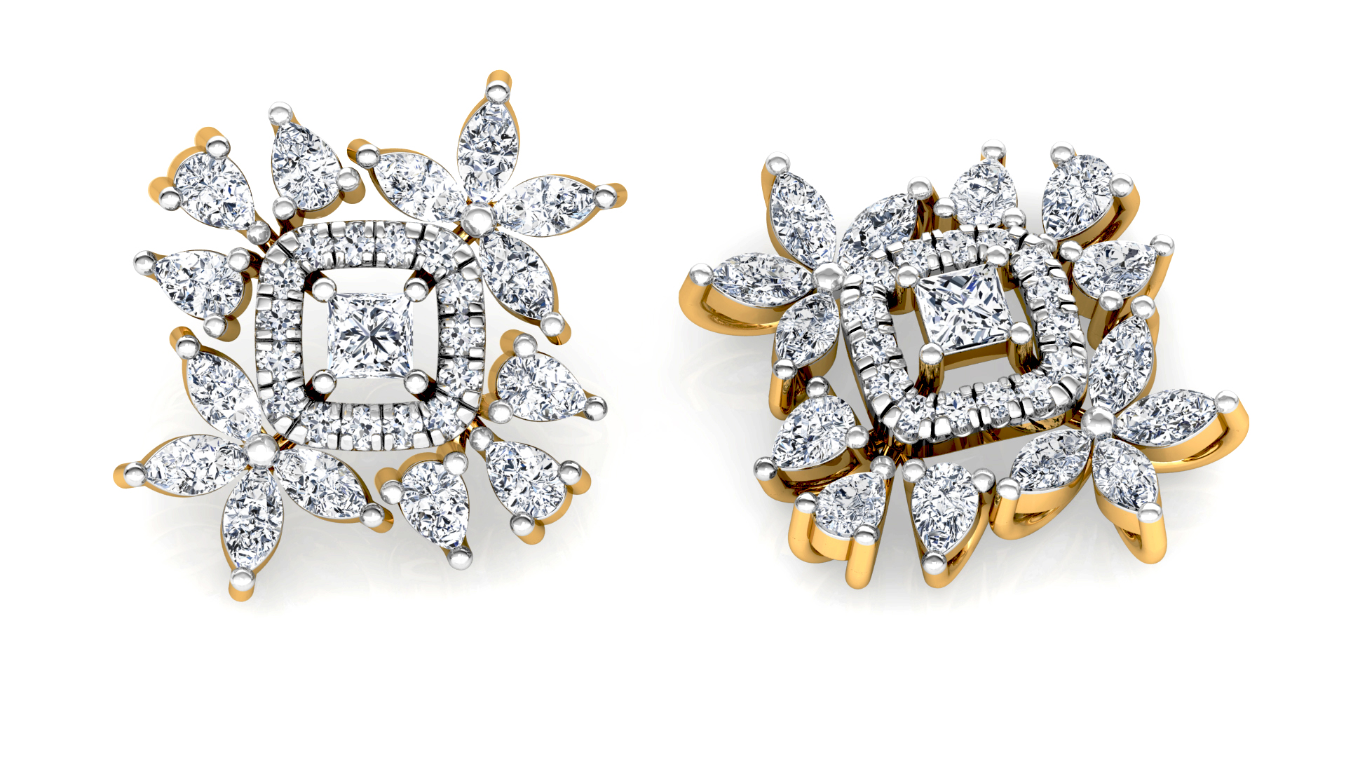 Designer Trendy Gold Diamond Earring