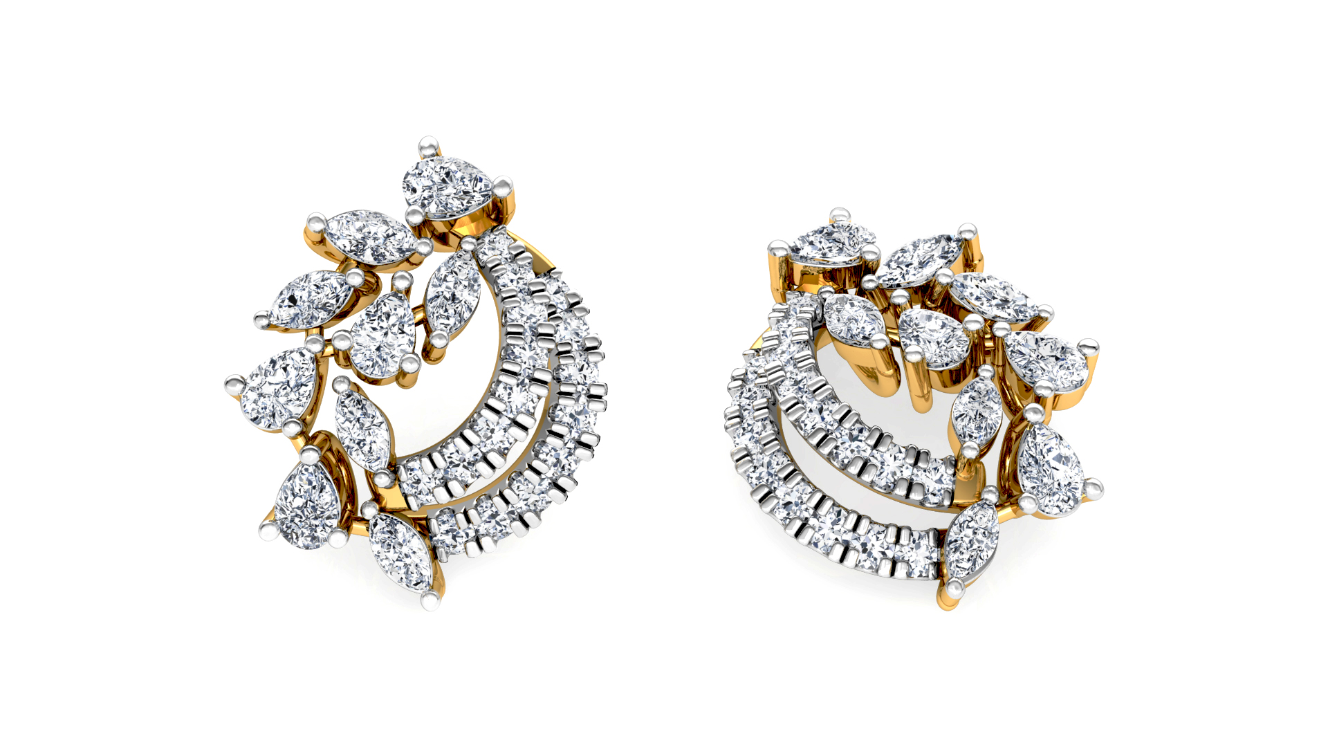 Designer Trendy Gold Diamond Earring
