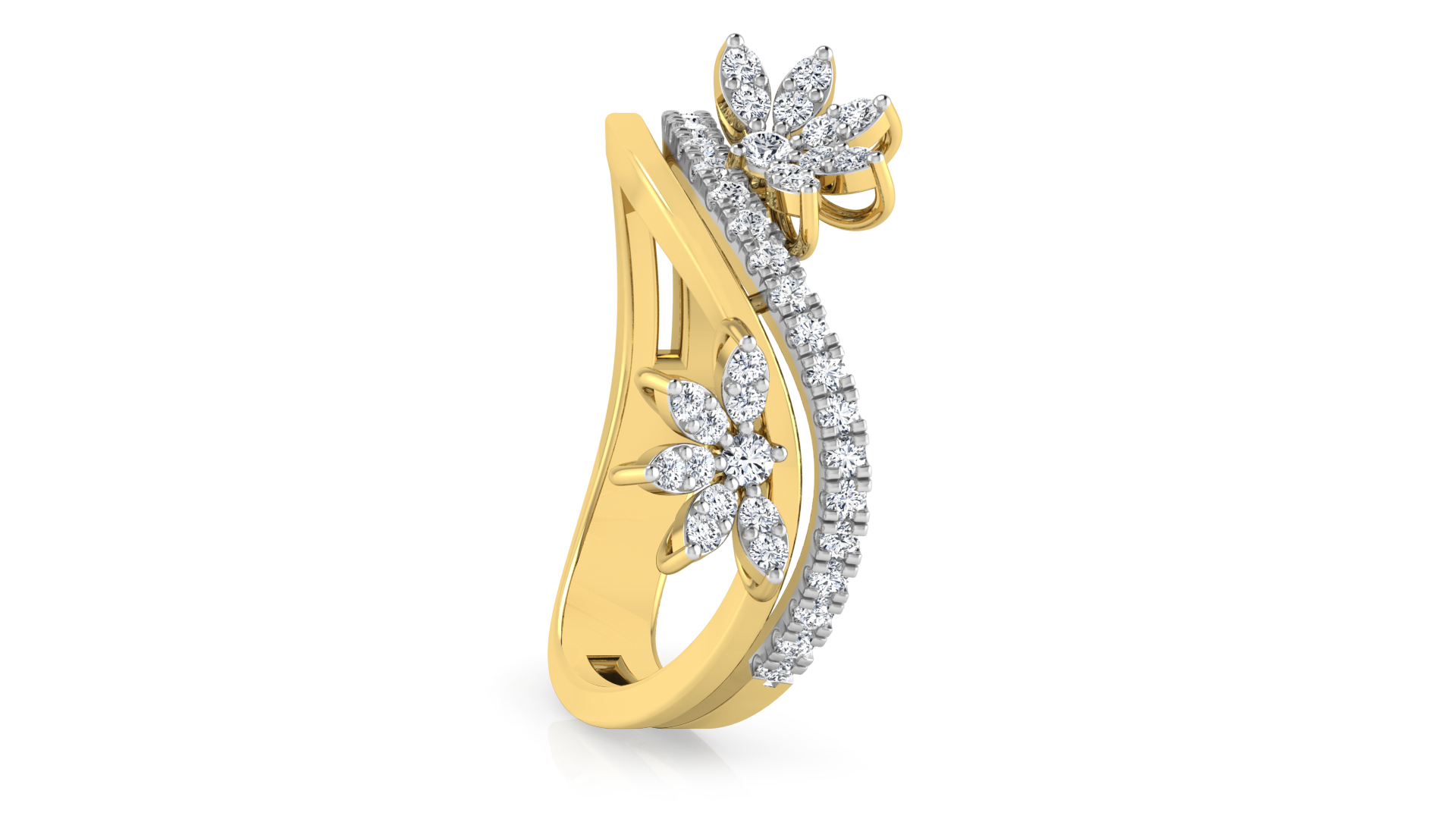 Designer Stylish 18 K Gold Diamond Ring for Women and Girls