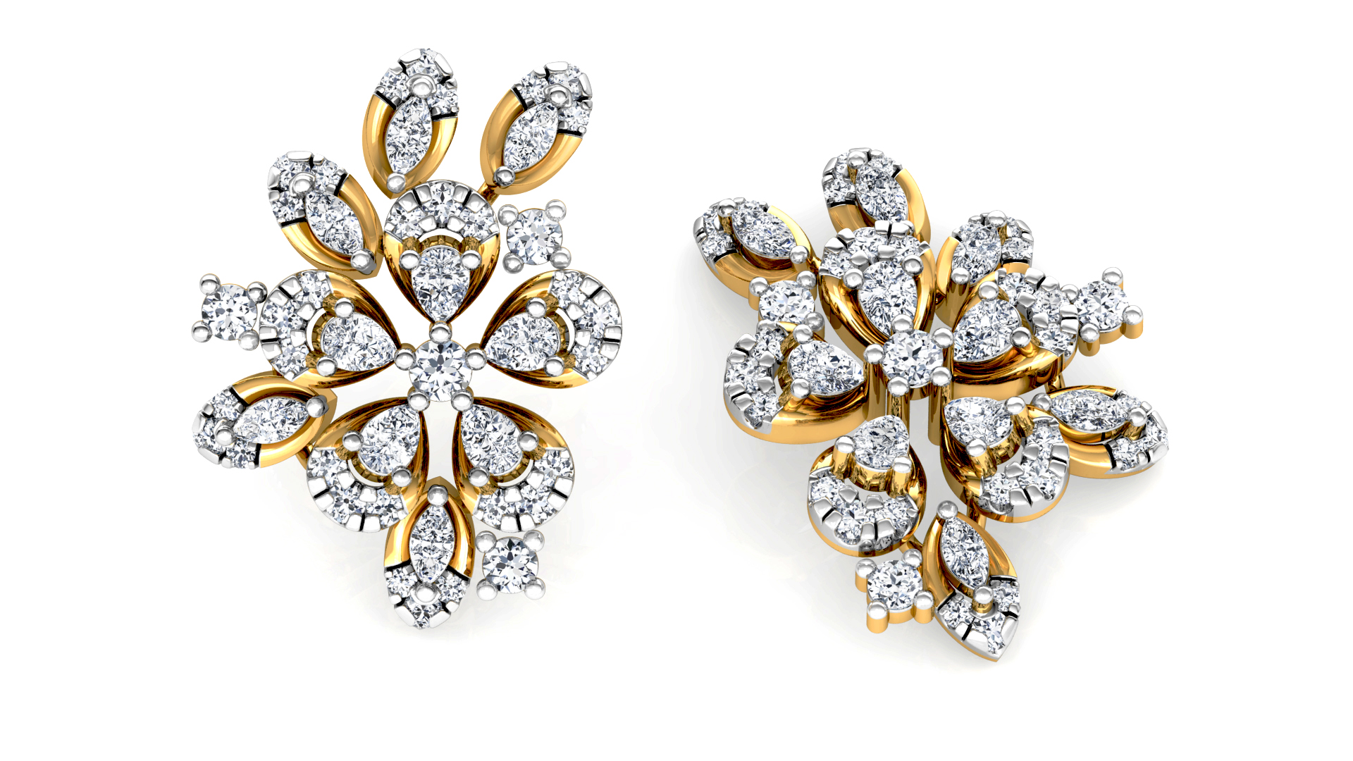 Designer Trendy Gold Diamond Earring
