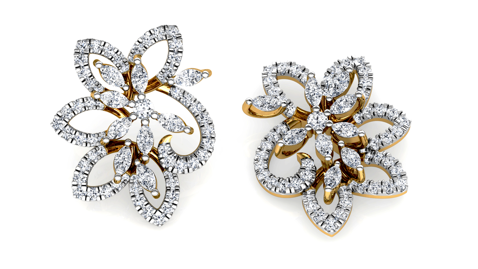 Designer Trendy Gold Diamond Earring