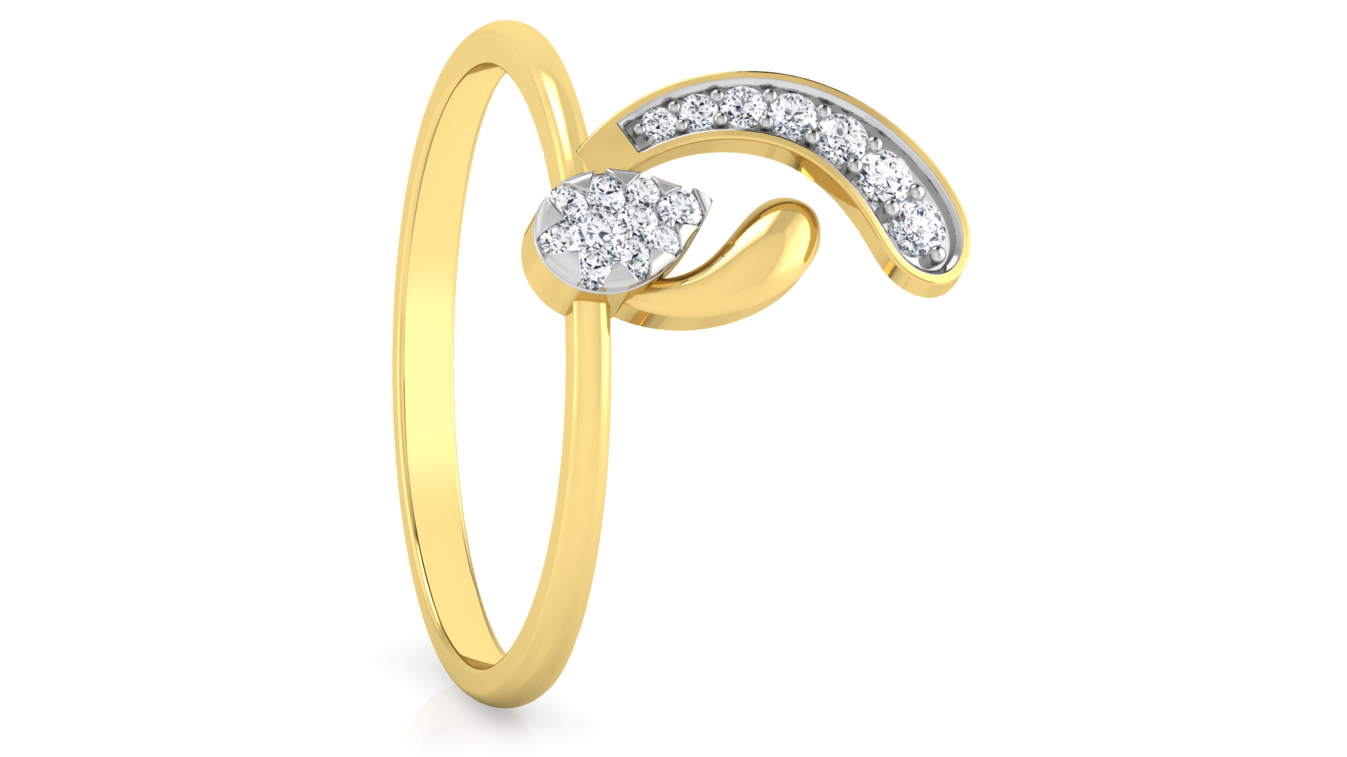 Designer Stylish 18 K Gold Diamond Ring for Women and Girls