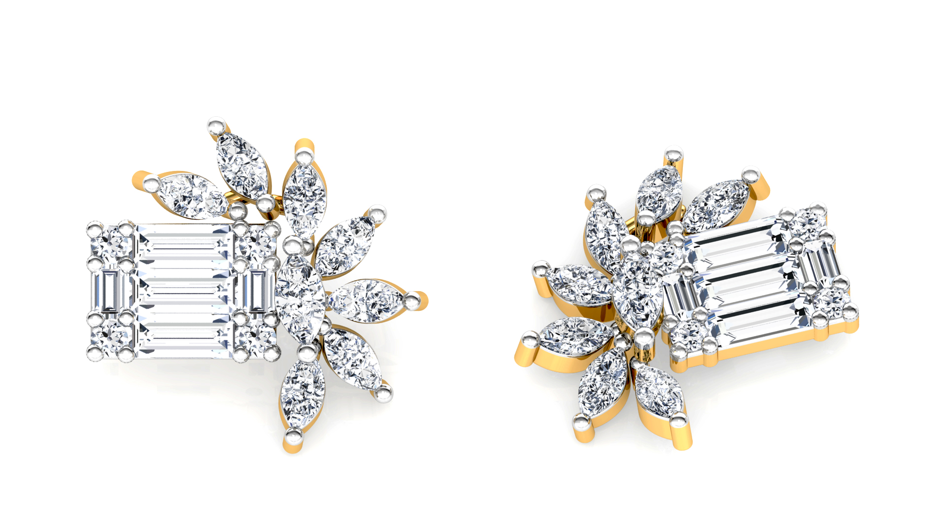 Designer Trendy Gold Diamond Earring