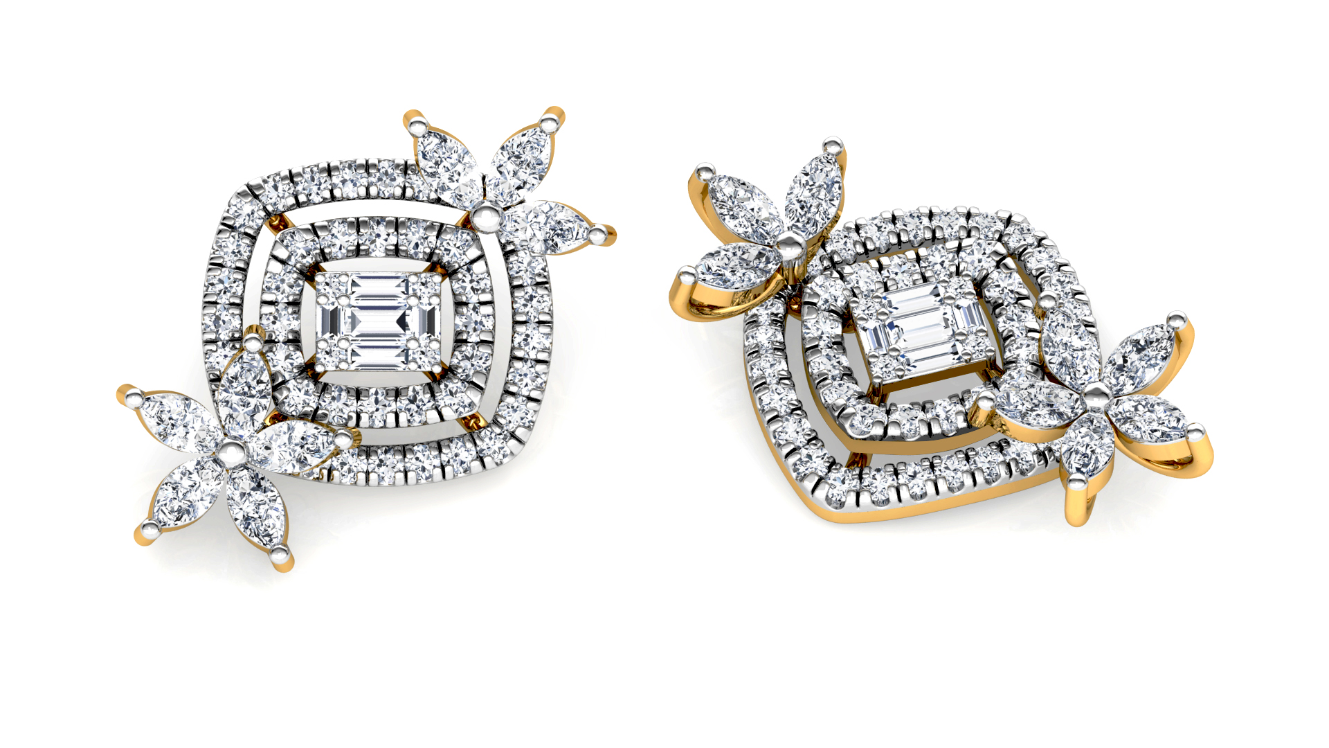 Designer Trendy Gold Diamond Earring