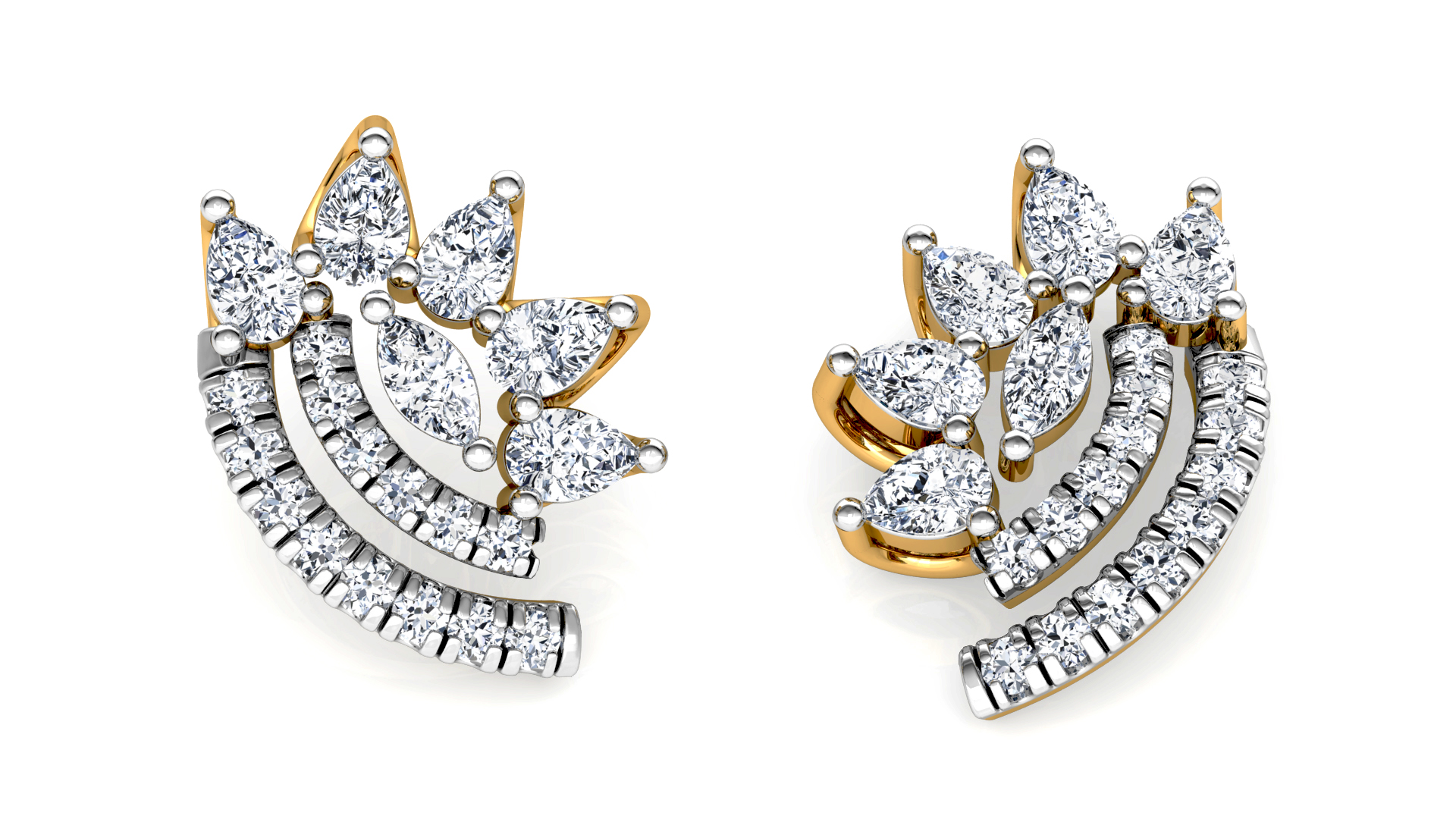 Designer Trendy Gold Diamond Earring