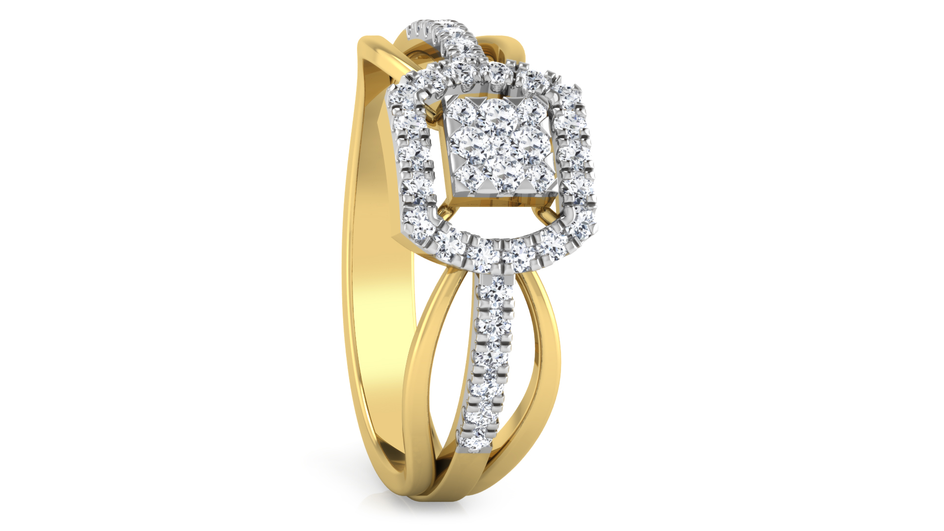 Designer Stylish 18 K Gold Diamond Ring for Women and Girls