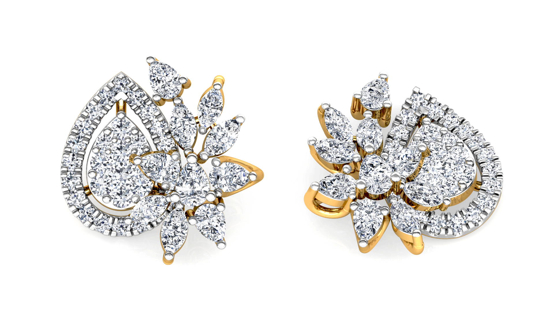 Designer Trendy Gold Diamond Earring