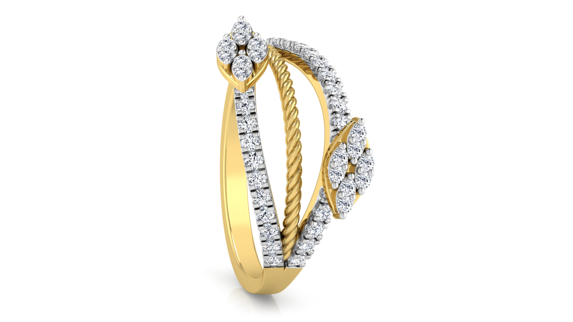 Designer Stylish 18 K Gold Diamond Ring for Women and Girls