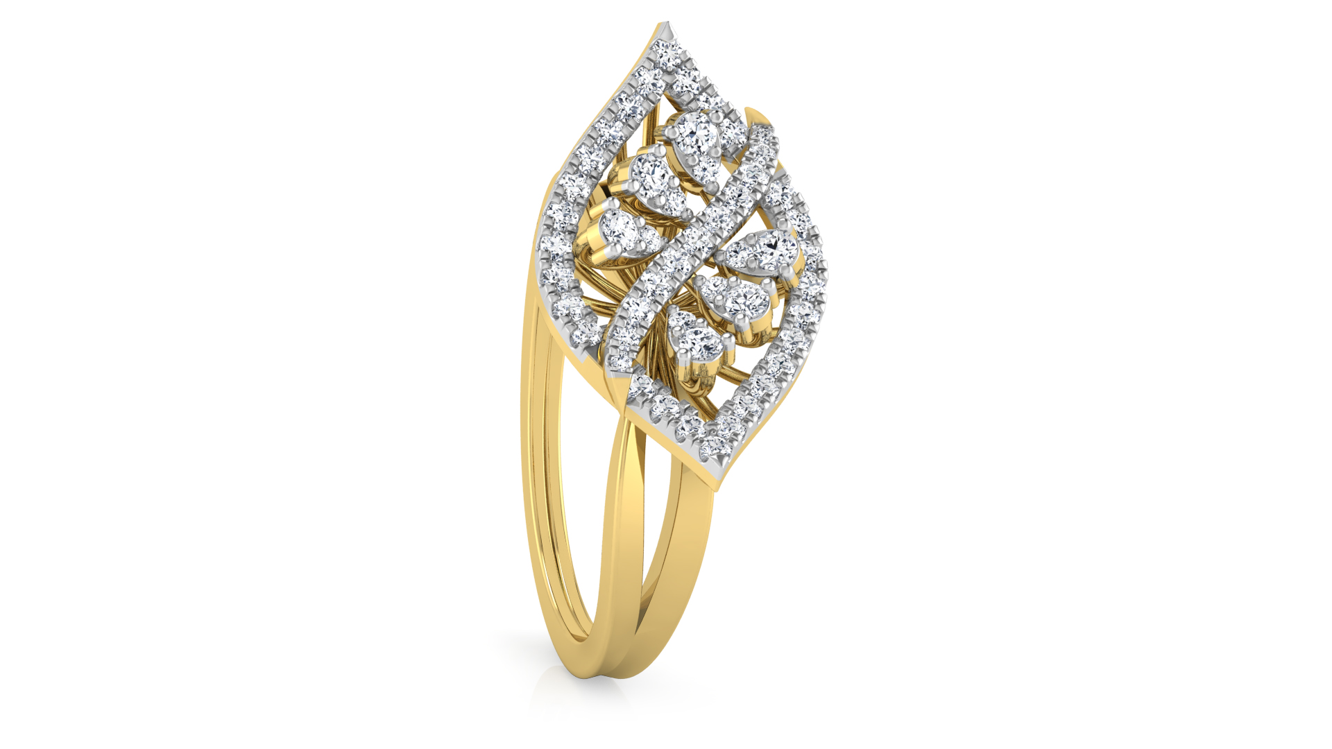 Designer Stylish 18 K Gold Diamond Ring for Women and Girls