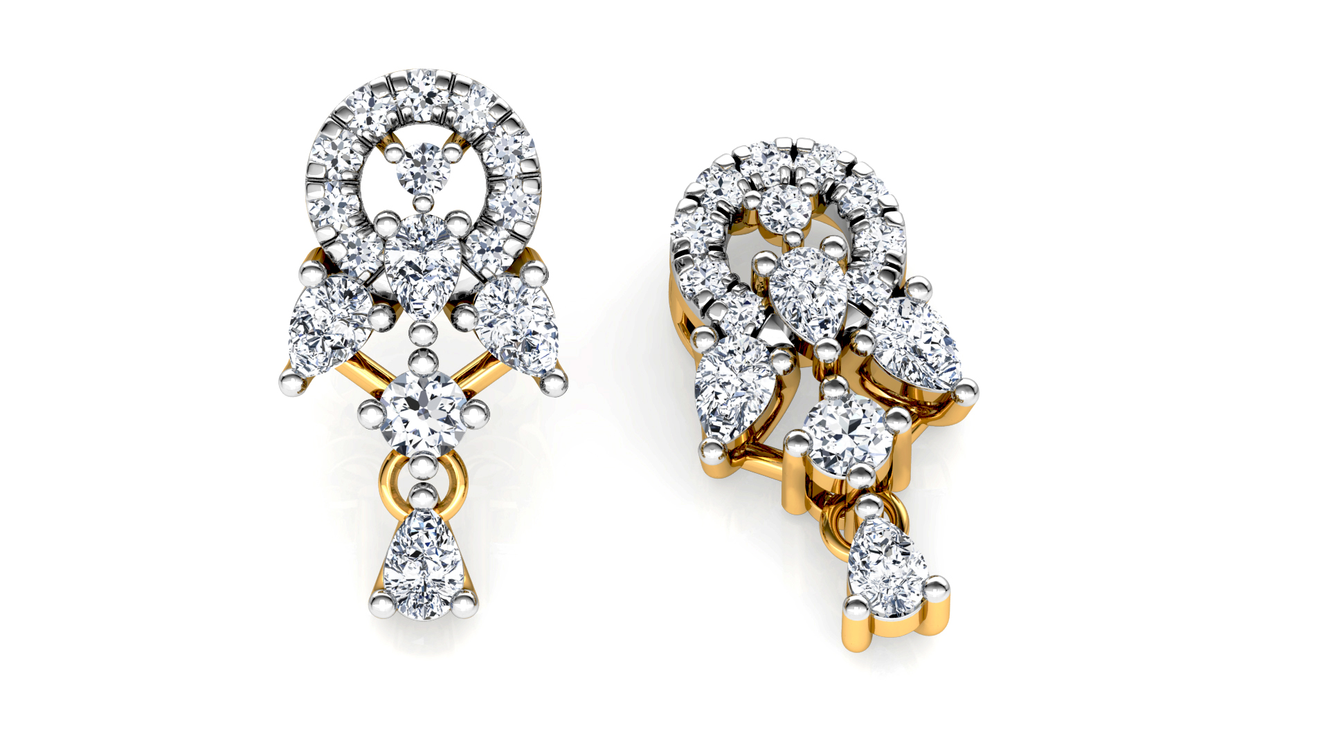 Designer Trendy Gold Diamond Earring