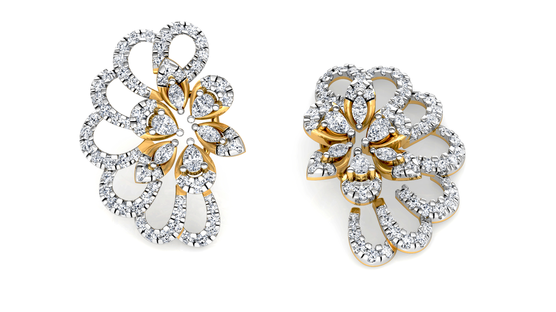 Designer Trendy Gold Diamond Earring