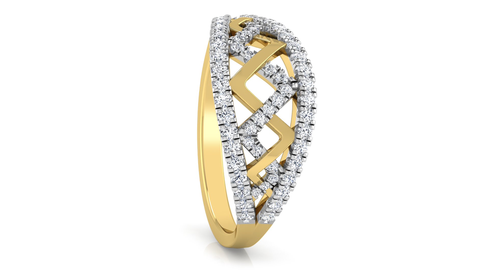 Designer Stylish 18 K Gold Diamond Ring for Women and Girls