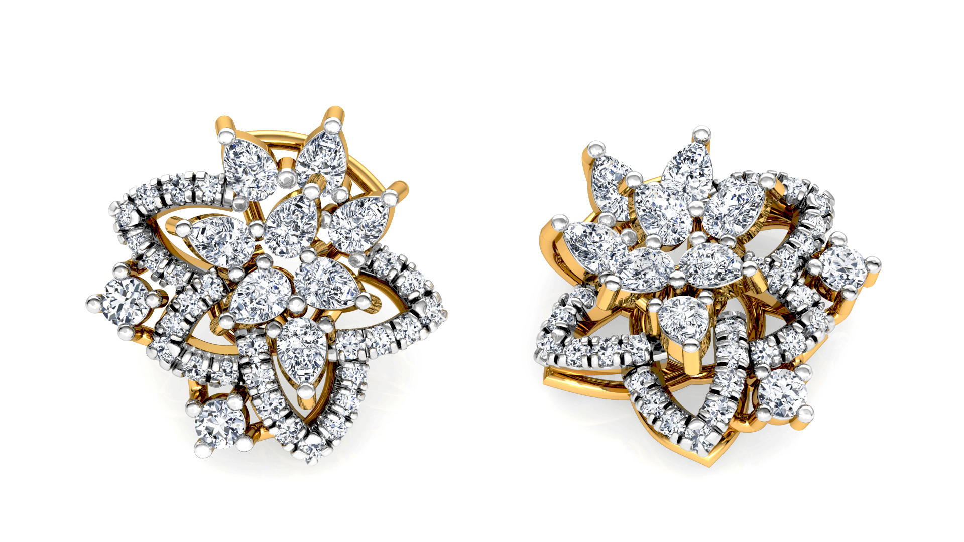 Designer Trendy Gold Diamond Earring