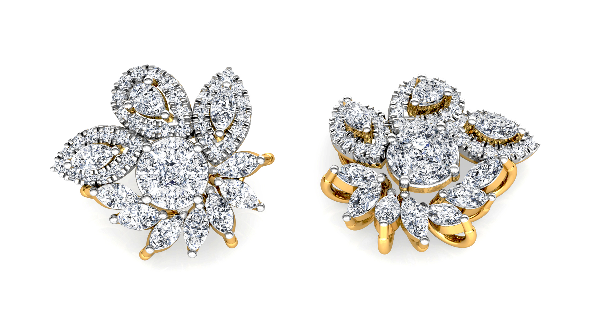 Designer Gold Trendy Diamond Earring