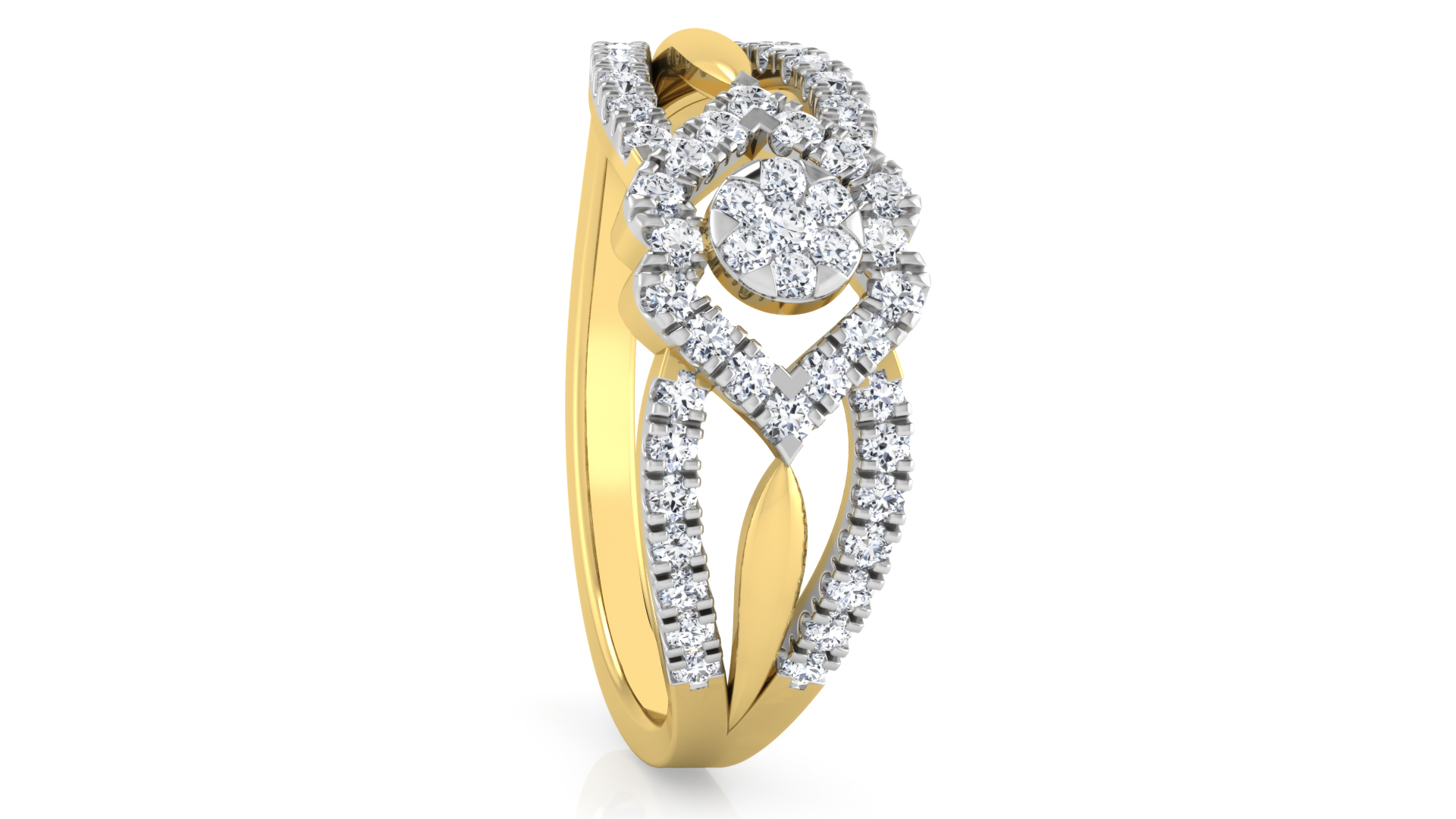 Designer Stylish 18 K Gold Diamond Ring for Women and Girls