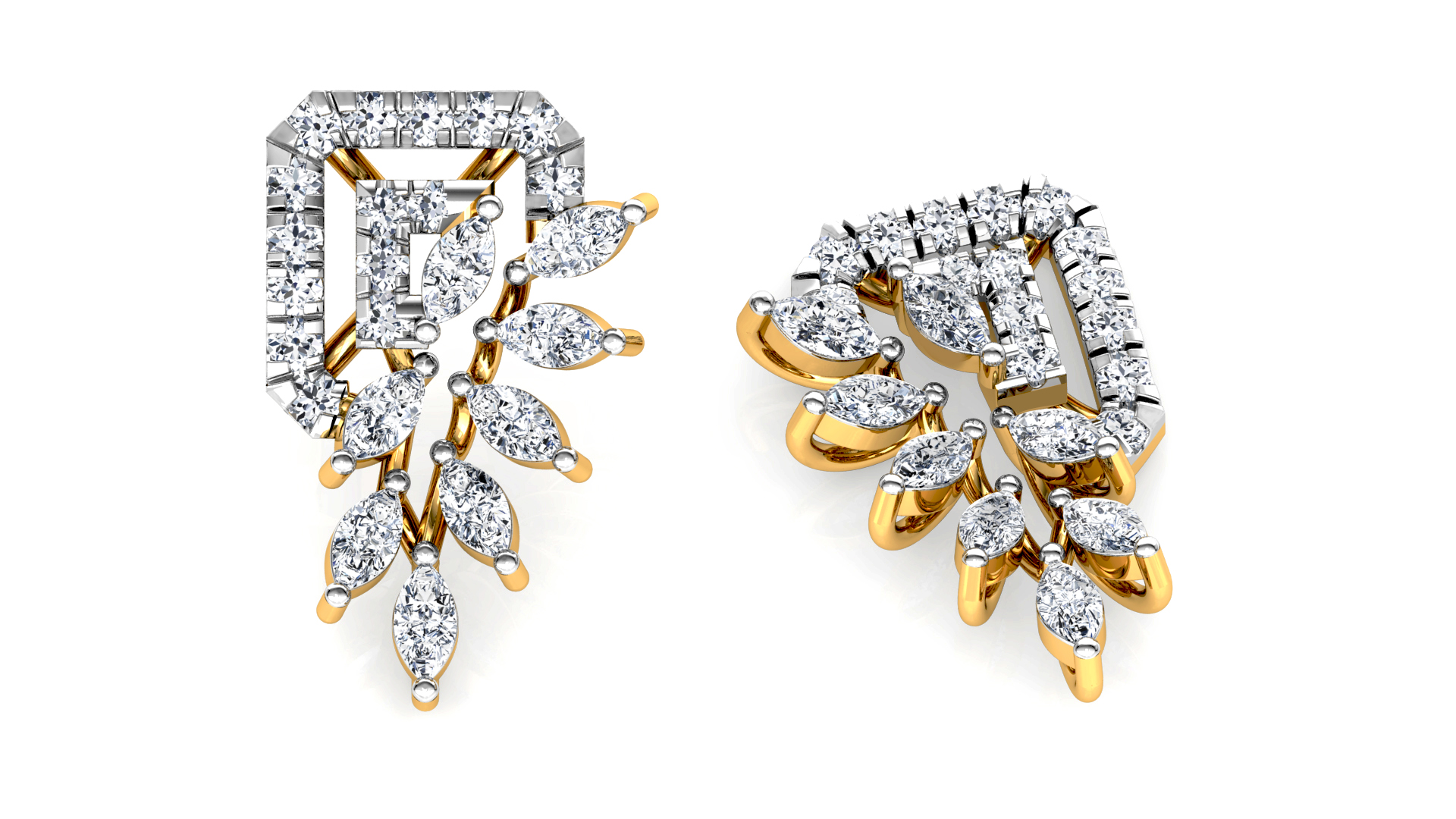 Designer Trendy Gold Diamond Earring