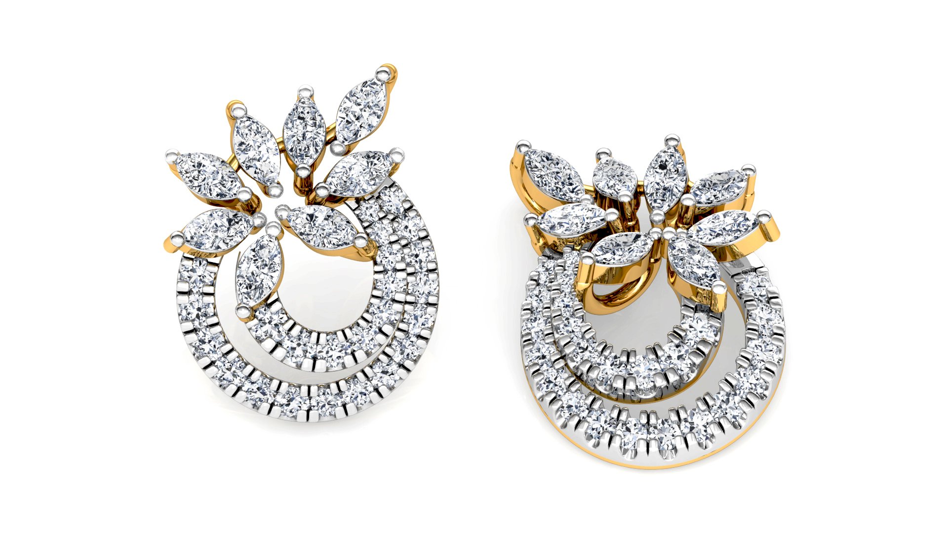 Designer Trendy Gold Diamond Earring