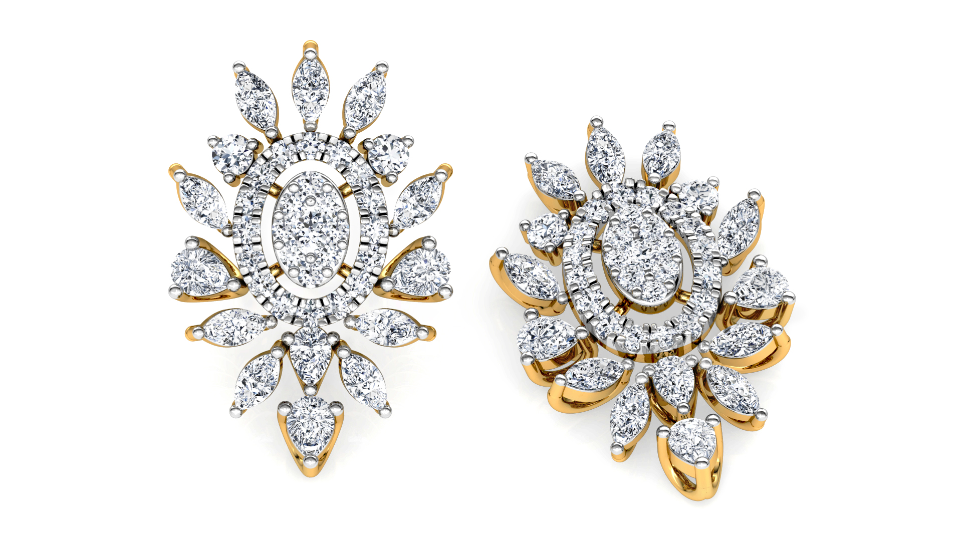 Designer Trendy Gold Diamond Earring