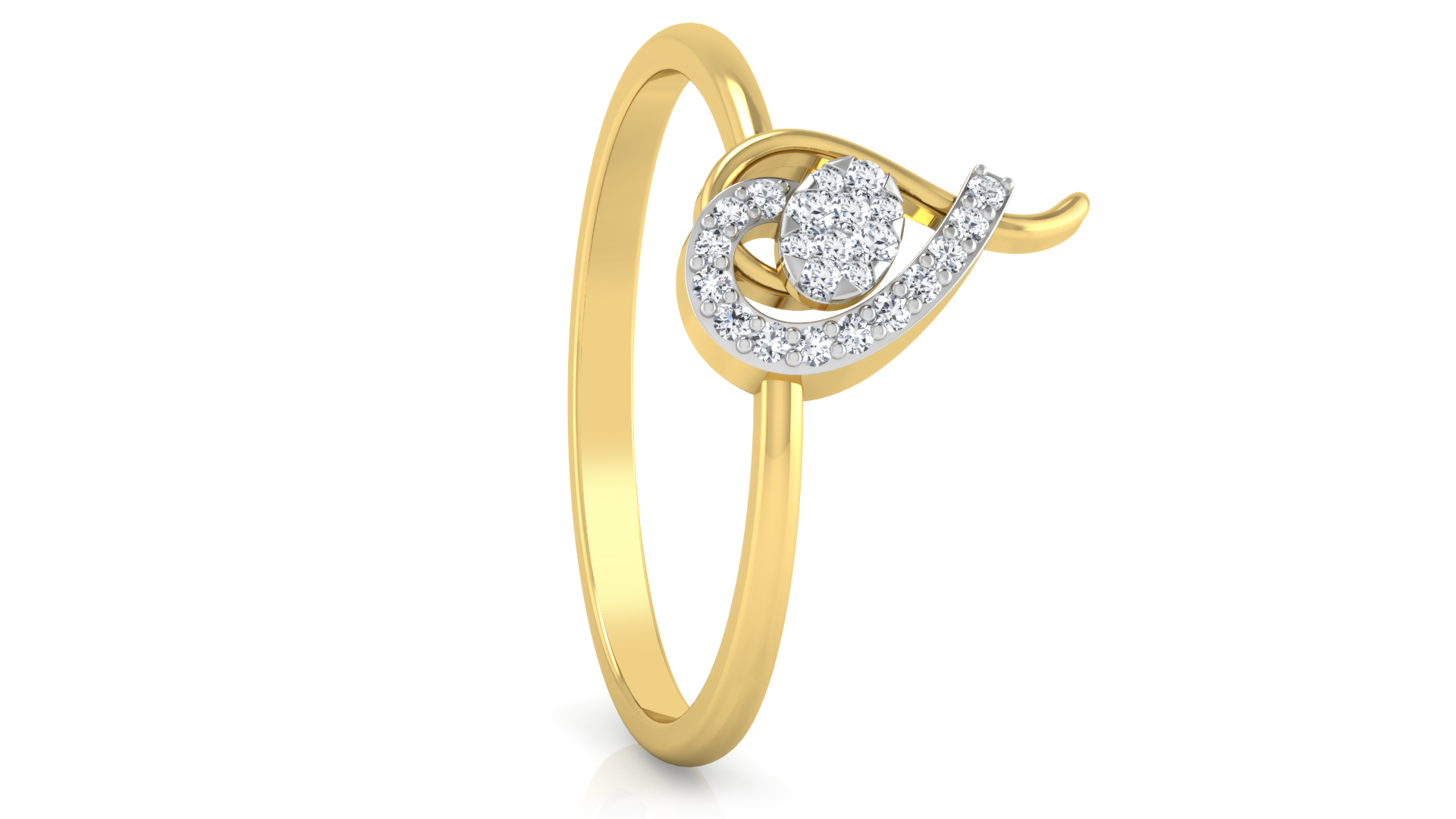 Designer Stylish 18 K Gold Diamond Ring for Women and Girls