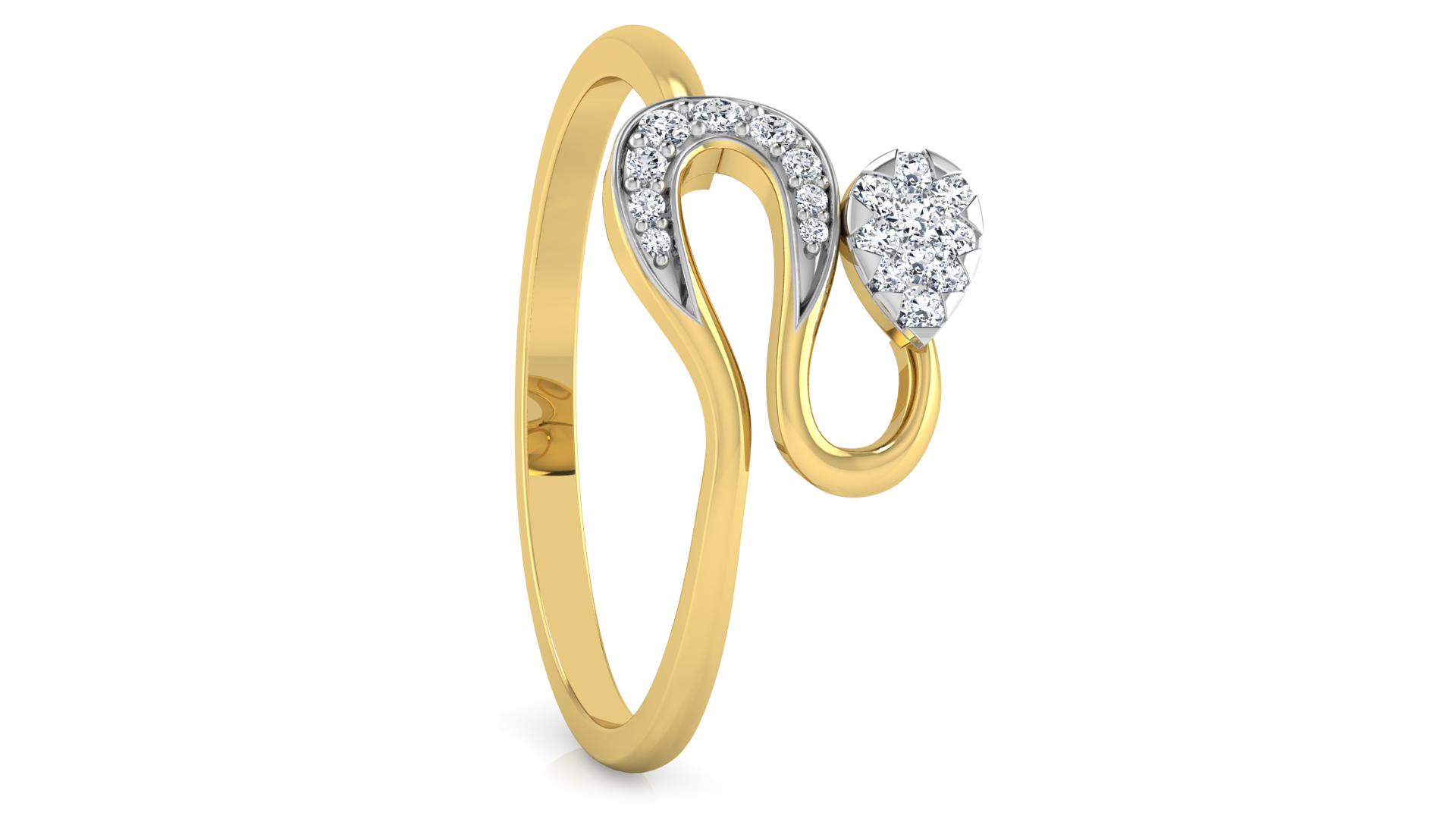 Designer Stylish 18 K Gold Diamond Ring for Women and Girls