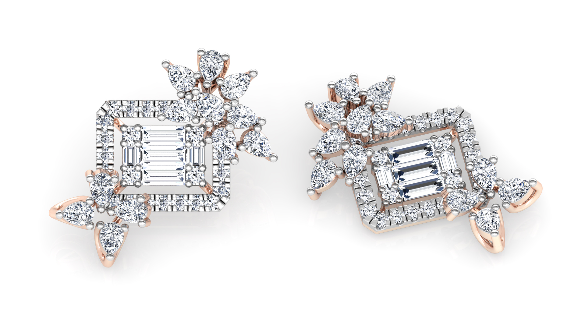 Designer Trendy Gold Diamond Earring