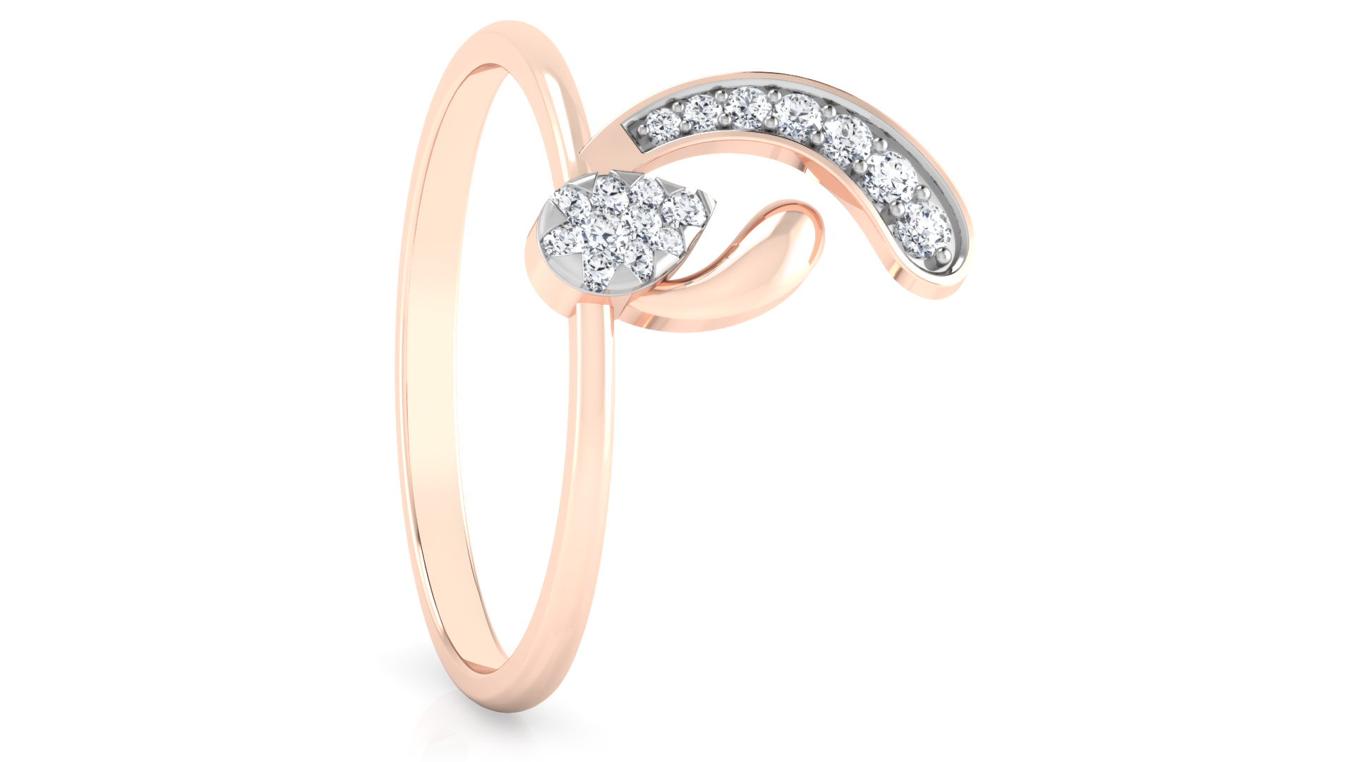 Designer Stylish 18 K Gold Diamond Ring for Women and Girls