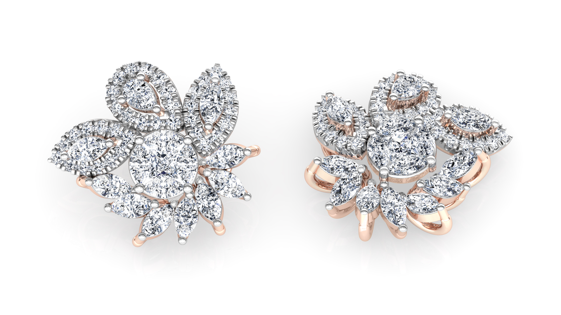 Designer Gold Trendy Diamond Earring