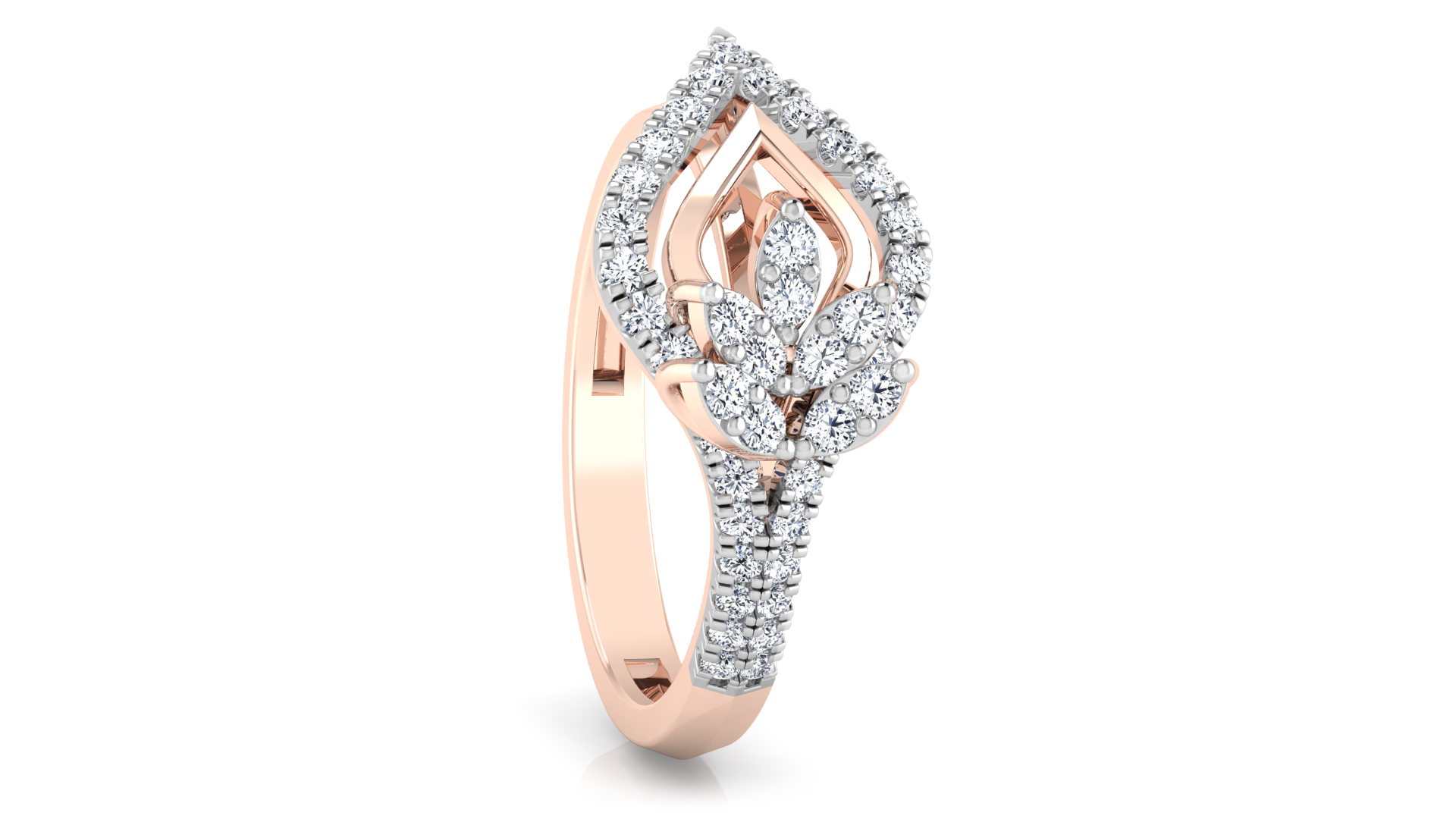 Designer Stylish 18 K Gold Diamond Ring for Women and Girls