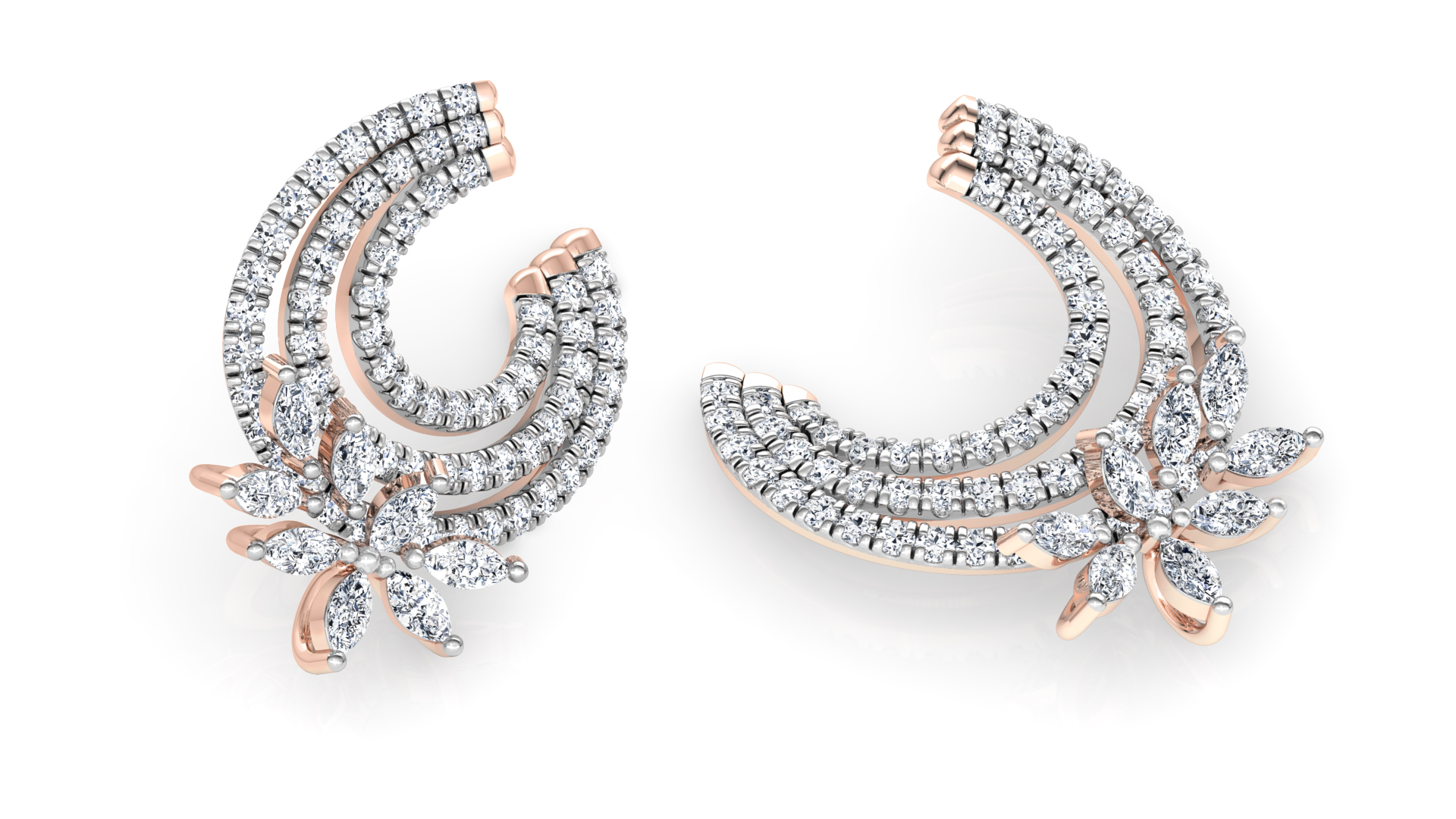 Designer Trendy Gold Diamond Earring