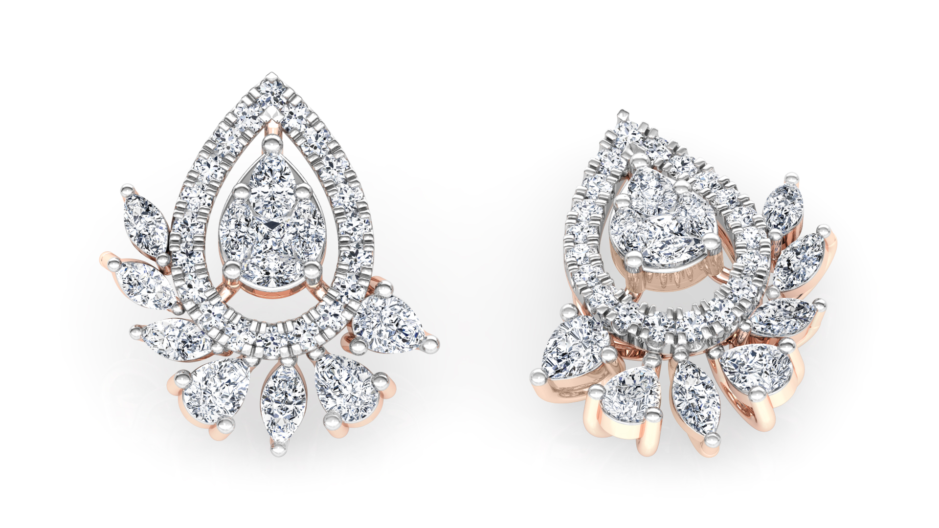 Designer Gold Trendy Diamond Earring