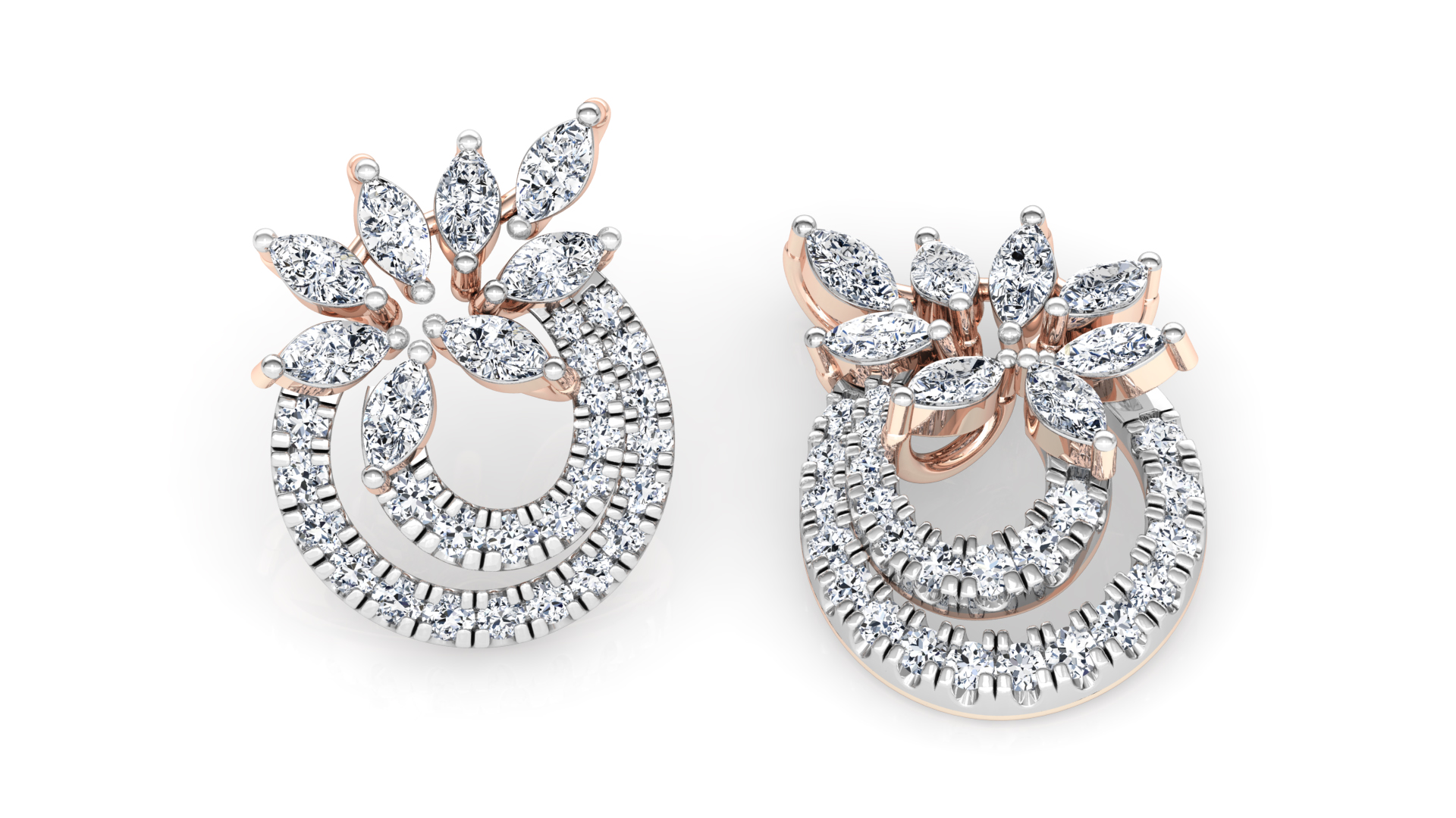 Designer Trendy Gold Diamond Earring