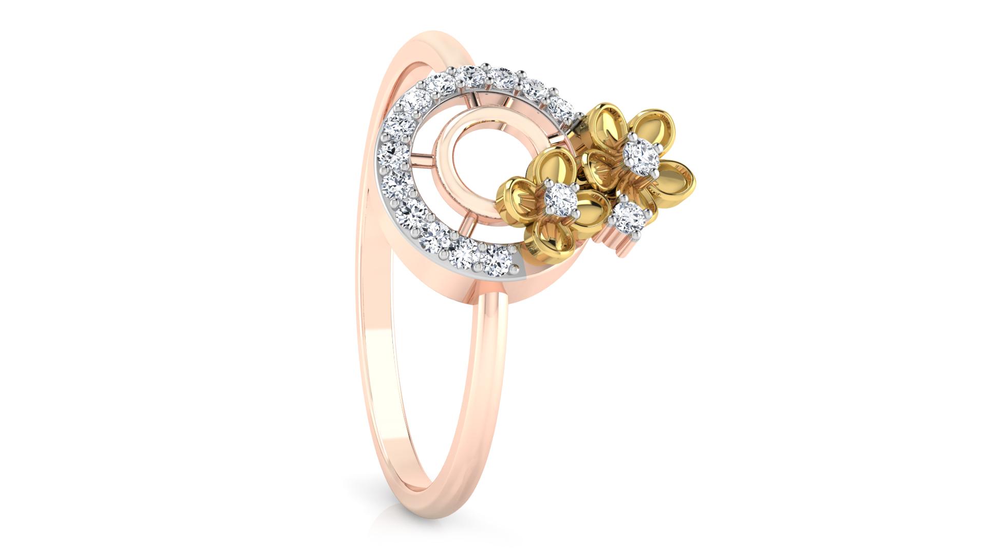 Designer Stylish 18 K Gold Diamond Ring for Women and Girls
