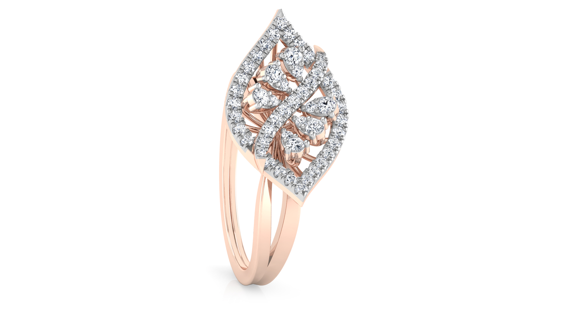 Designer Stylish 18 K Gold Diamond Ring for Women and Girls
