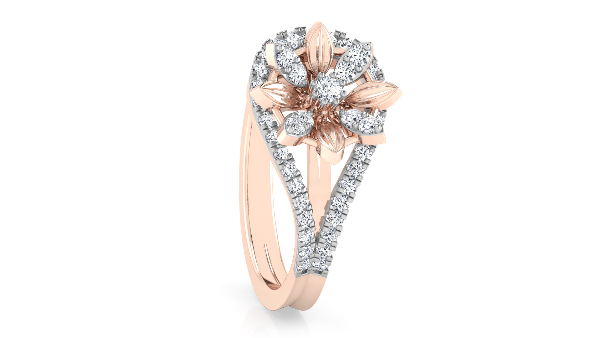 Designer Stylish 18 K Gold Diamond Ring for Women and Girls
