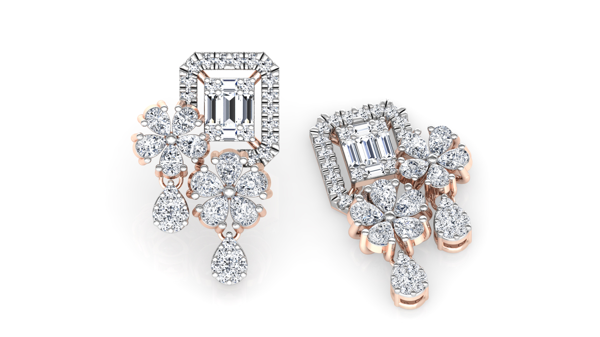 Designer Trendy Gold Diamond Earring