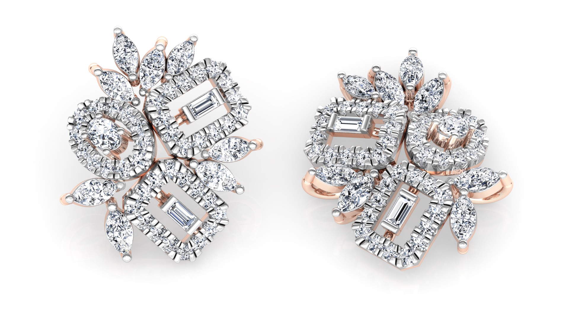 Designer Trendy Gold Diamond Earring