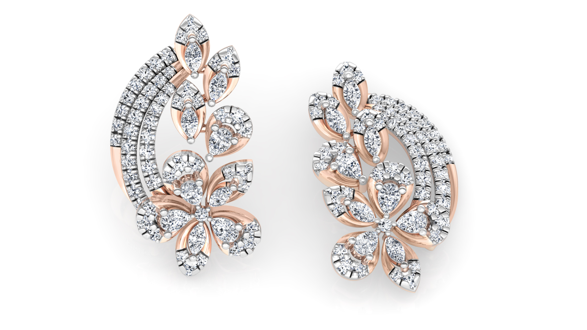 Designer Trendy Gold Diamond Earring