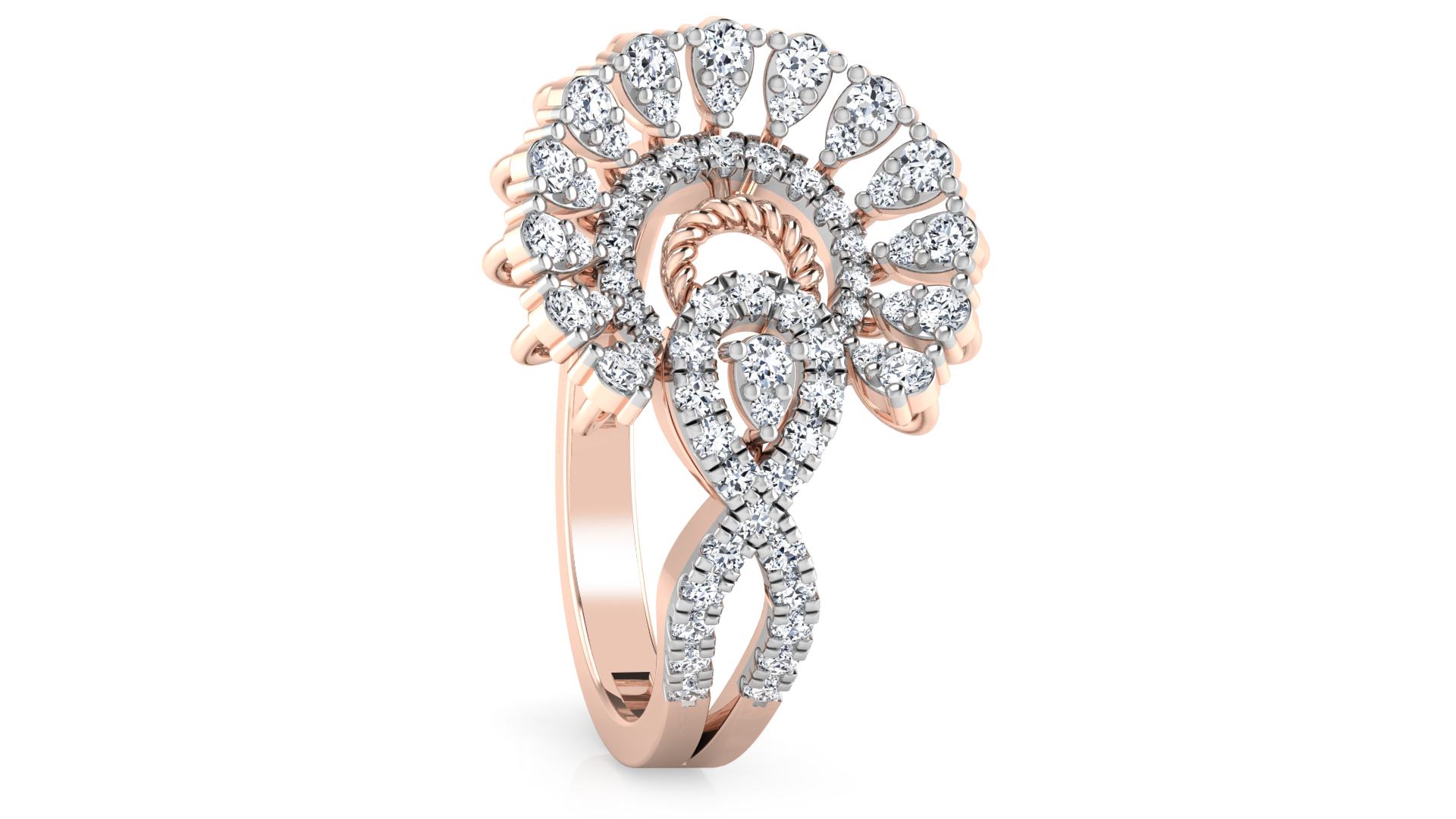Designer Stylish 18 K Gold Diamond Ring for Women and Girls