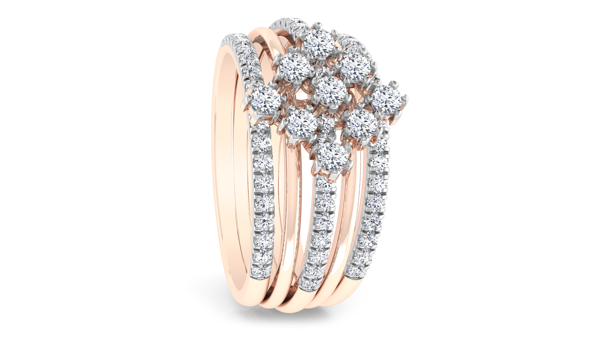 Designer Stylish 18 K Gold Diamond Ring for Women and Girls