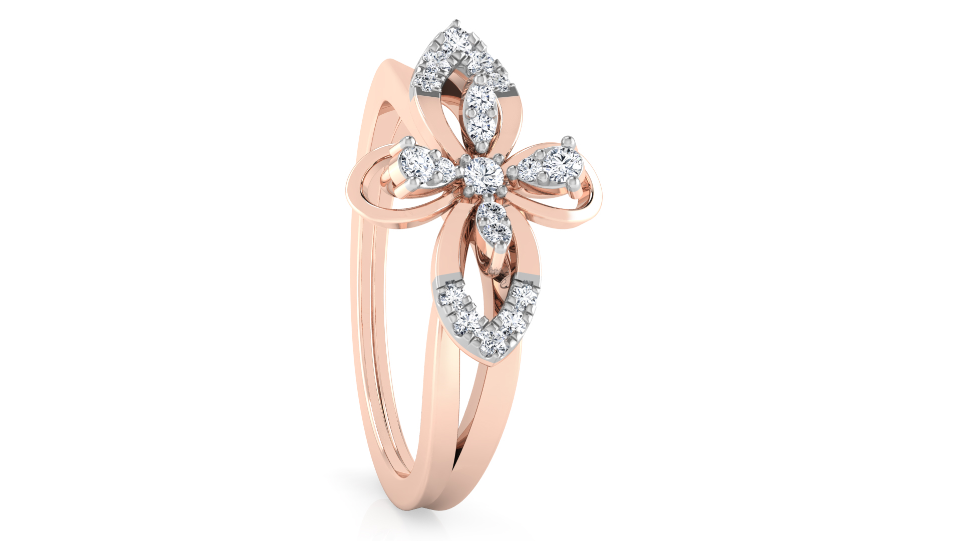 Designer Stylish 18 K Gold Diamond Ring for Women and Girls
