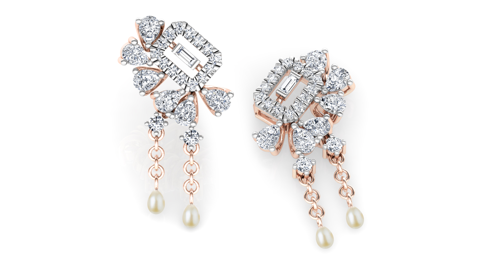 Designer Gold Trendy Diamond Earring