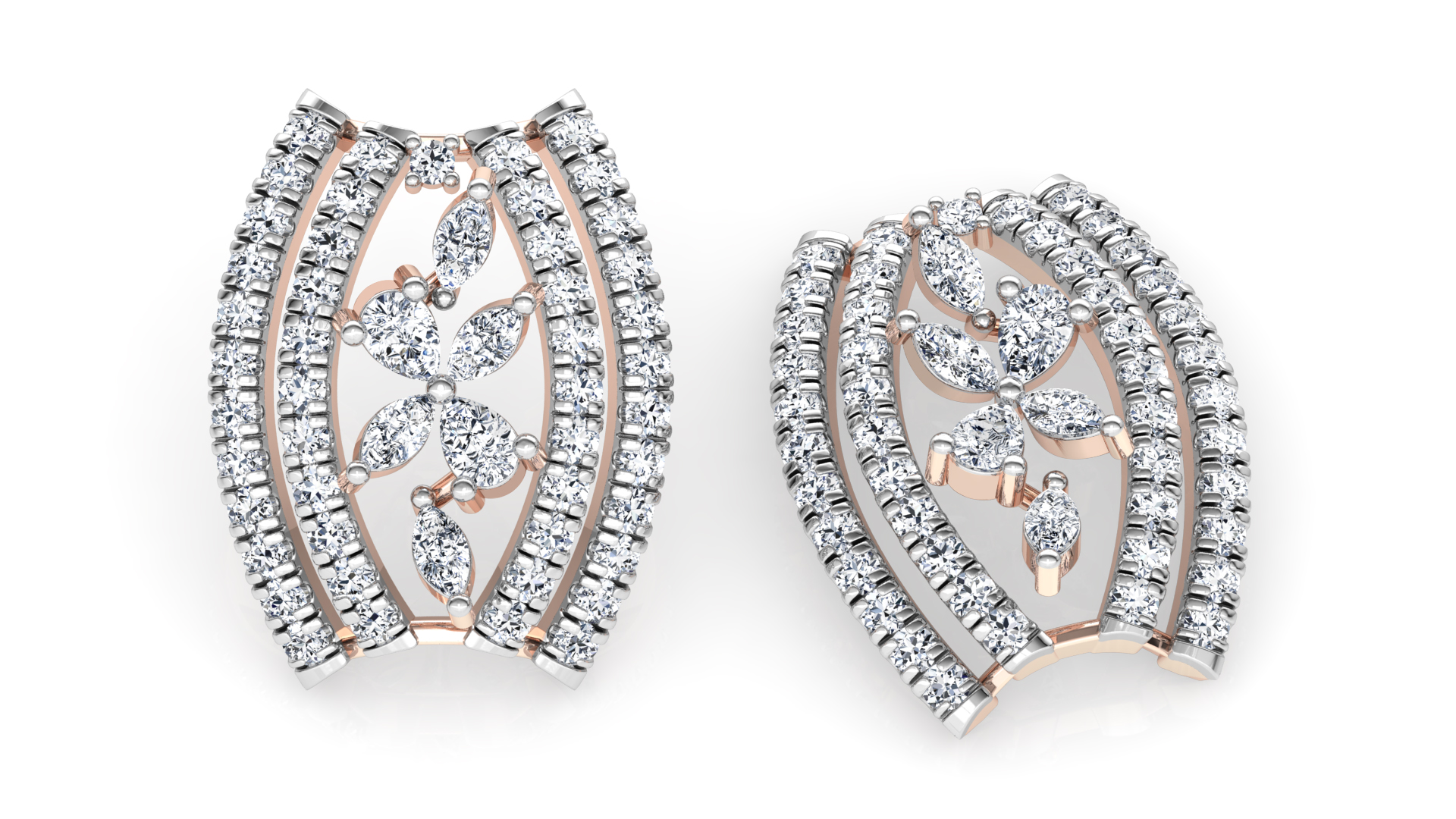 Designer Trendy Gold Diamond Earring