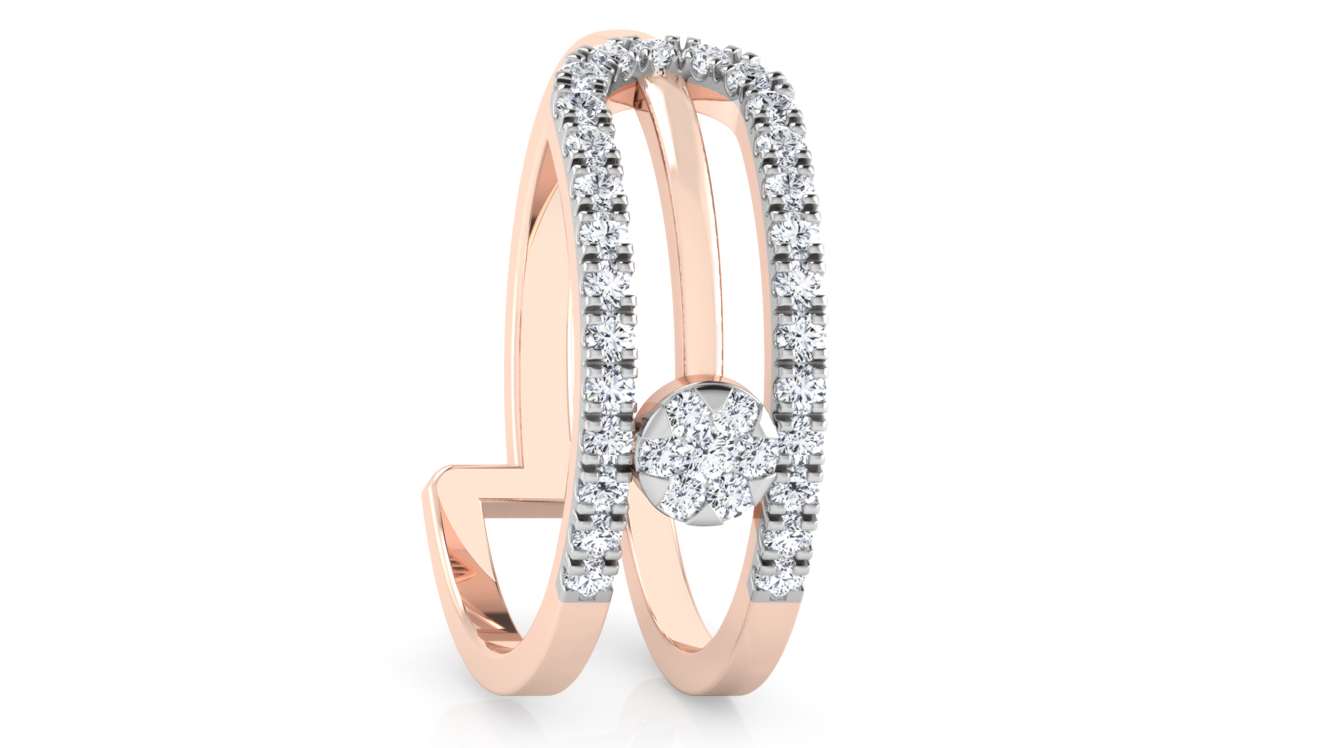 Designer Stylish 18 K Gold Diamond Ring for Women and Girls