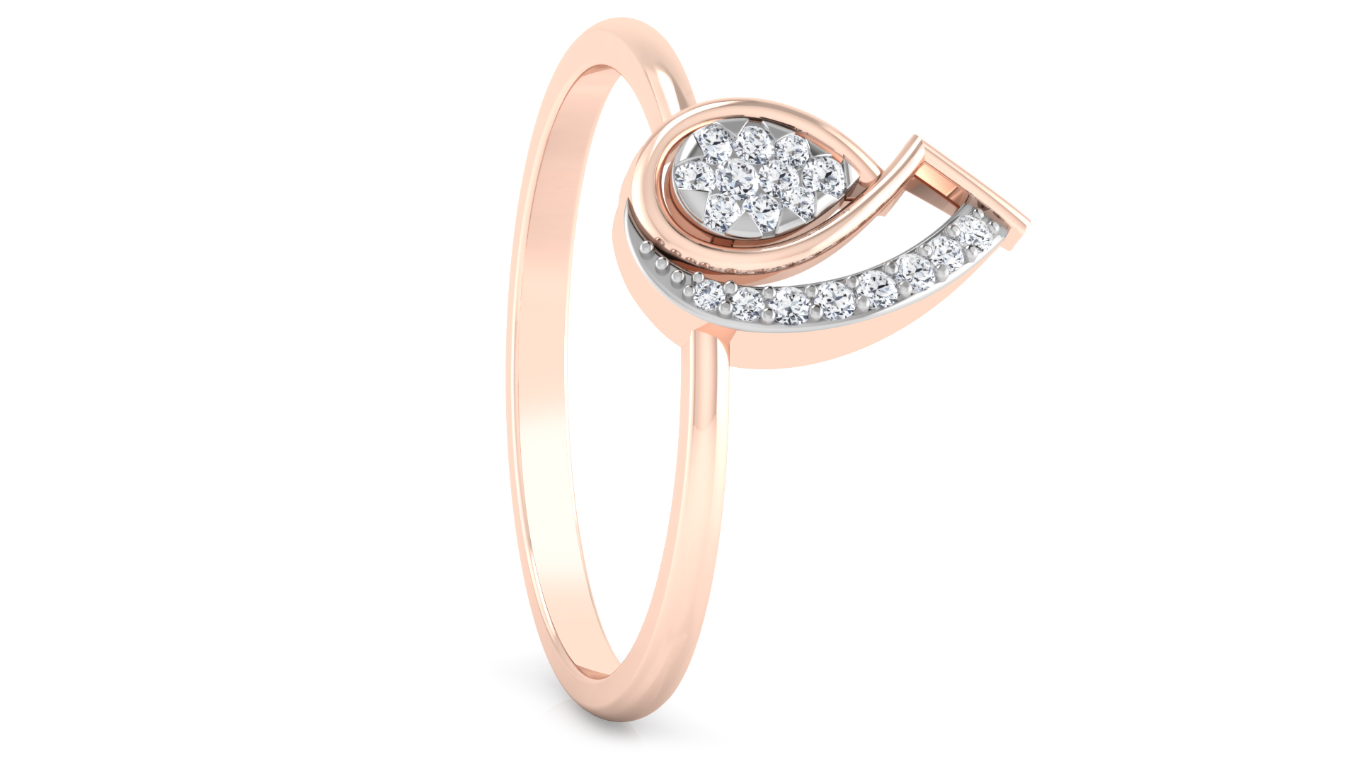 Designer Stylish 18 K Gold Diamond Ring for Women and Girls